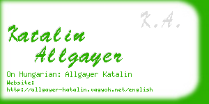 katalin allgayer business card